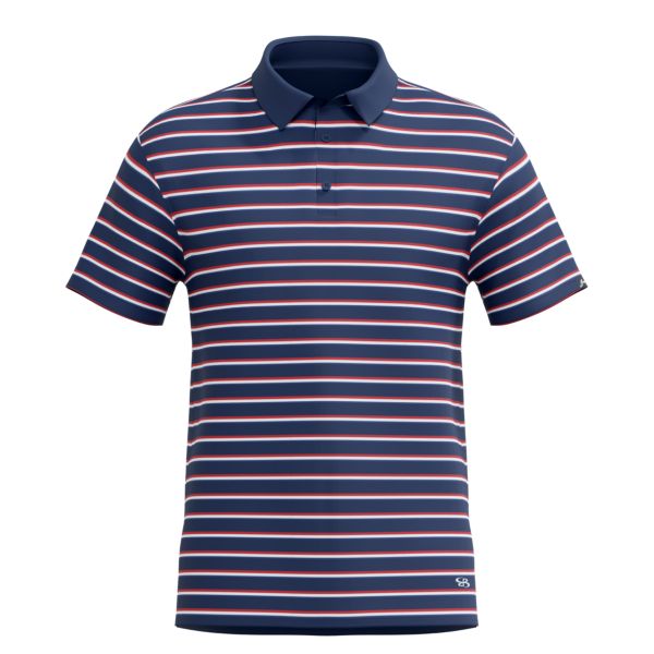 Men's Semi-Fitted USA Ultimate Polo (3145-2013) Navy/Red/White