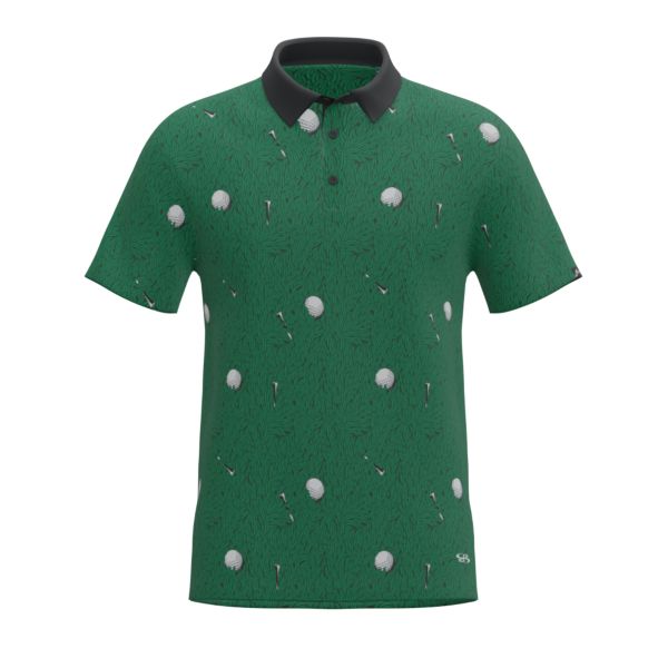 Men's Semi-Fitted Ultimate Polo (3145-2018) Kelly Green/Black/White