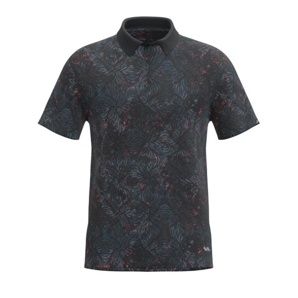 Men's Semi-Fitted Ultimate Polo (3145-2019) Black/Storm/Hot Coral
