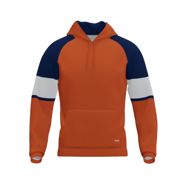 Boy's Supreme Tech Fleece Baseball Hoodie (692Y-2022) Navy/Orange/White