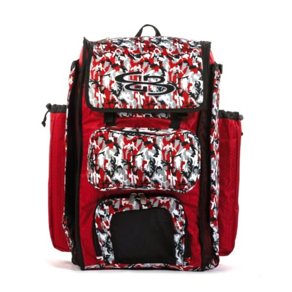 Catcher's Superpack Bat Bag Woodland Camo Red/Gray