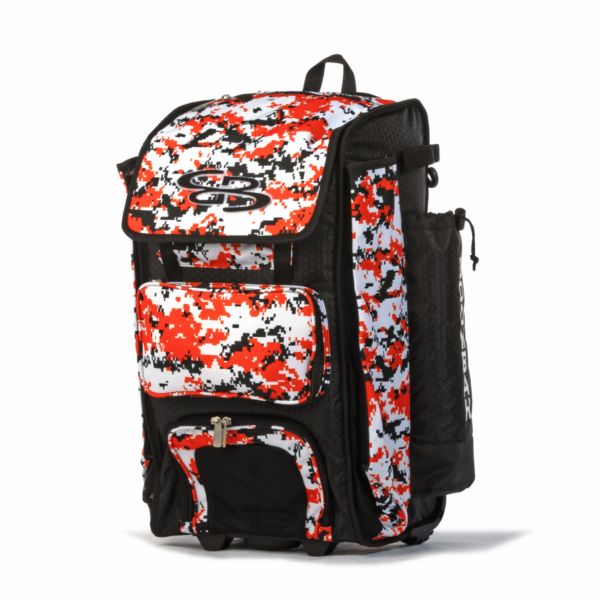 Catcher's Superpack Hybrid Digital Camo Bat Bag Black/Orange