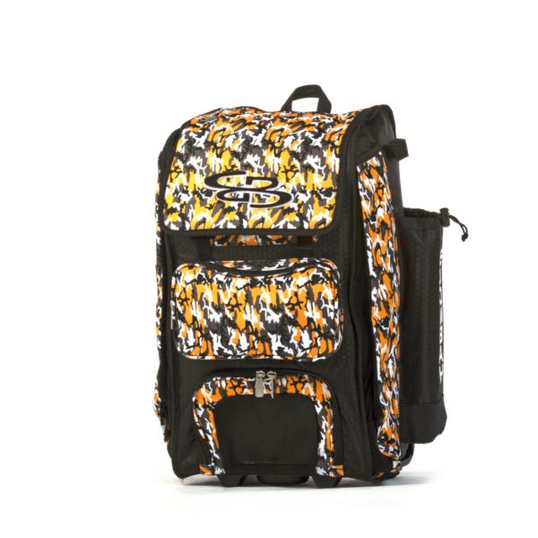 Catcher's Superpack Hybrid Woodland Camo Bat Bag Black/Gold
