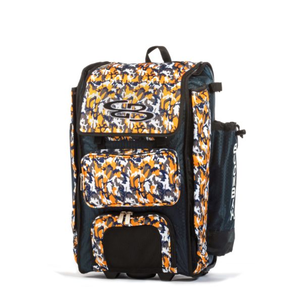 Catcher's Superpack Hybrid Woodland Camo Bat Bag Navy/Gold