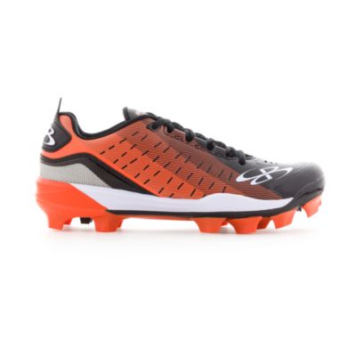 orange baseball cleats molded