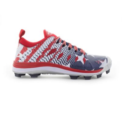 red white and blue softball cleats