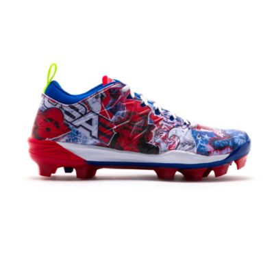 boombah red white and blue cleats