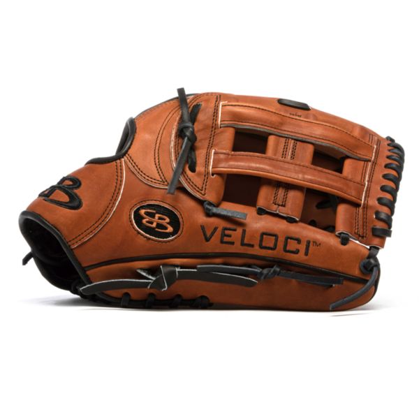 Veloci GR Series Slowpitch Fielding Glove with B4 H-Web and Soft Cowhide Leather Medium Brown/Black