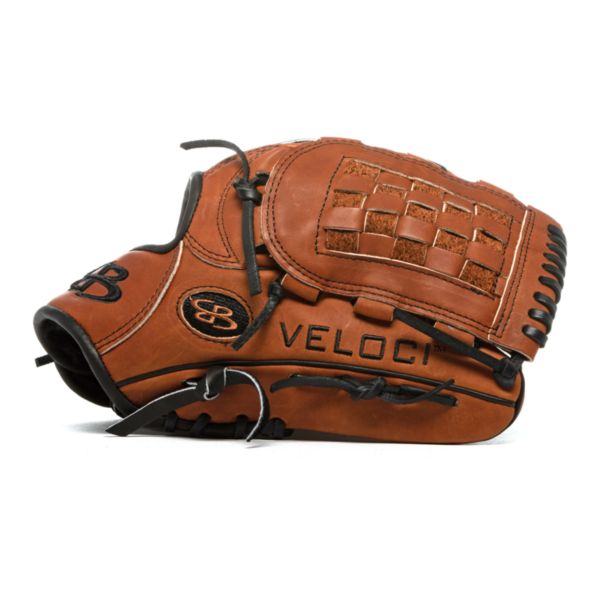 Veloci GR Series Slowpitch Fielding Glove B7 Basket Web Soft Cowhide Medium Brown/Black