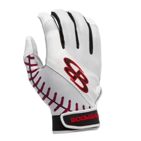 Adult Torva INK Batting Glove 3011 Baseball Stitches White/Black/Red