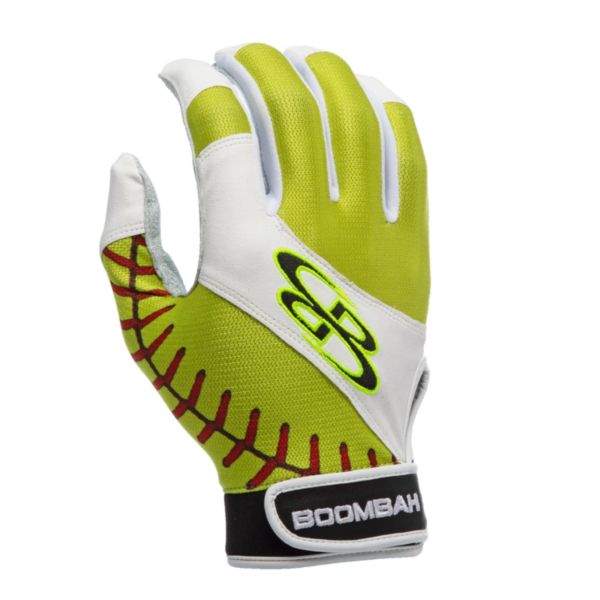 Youth Torva INK Batting Glove 3012 Softball Stitches White/Optic Yellow/Red