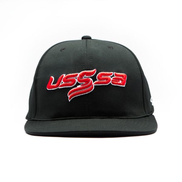 USSSA Fastpitch Double Flex Hat Black/Red