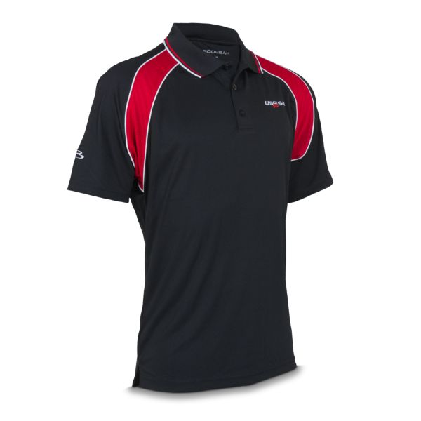 Men's USSSA Official's Polo Black/Red/White