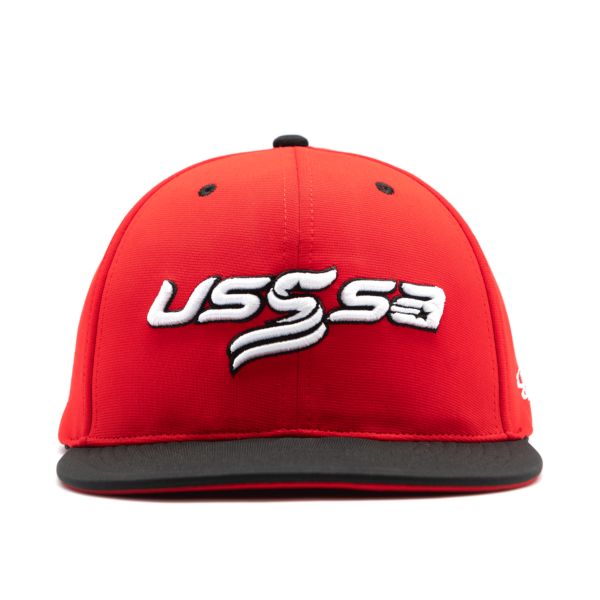 USSSA Slowpitch Double Flex Hat Red/Black