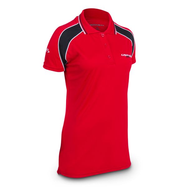 Women's USSSA Official's Polo  Red/Black/White