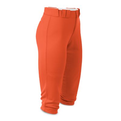 BELTED ORANGE SOFTBALL PANTS WITH BRAID