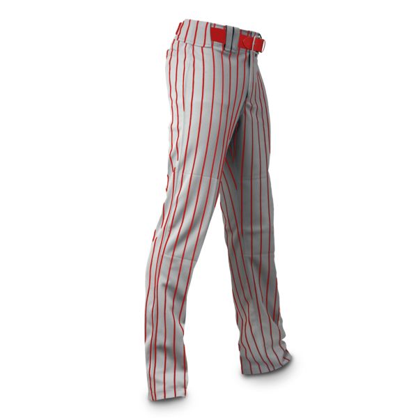 Used Alleson YOUTH MED RED STRIPED CUFFED BB PANTS MD Baseball and Softball  Bottoms Baseball and Softball Bottoms