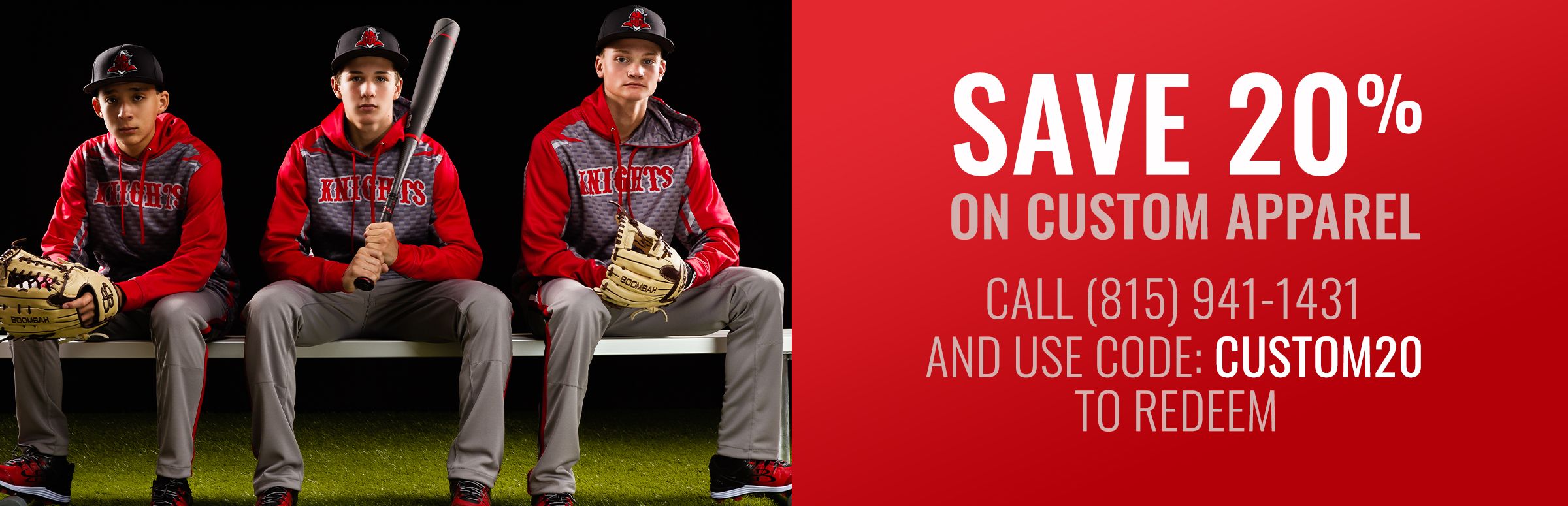 Save 20% on Custom Apparel