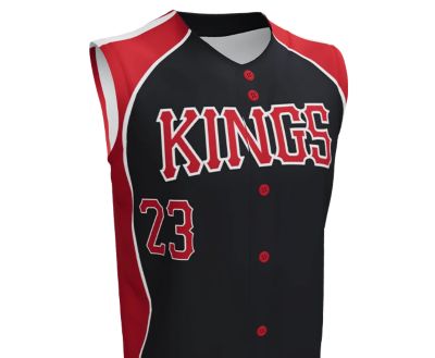 Full Button Sleeveless Jersey