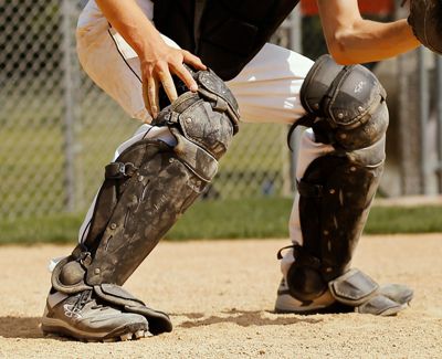 catcher shin guard straps