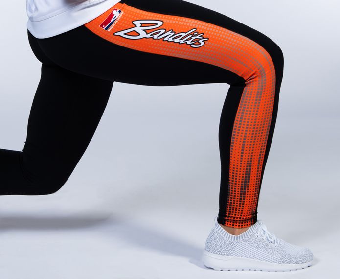 Orange and black logo leggings